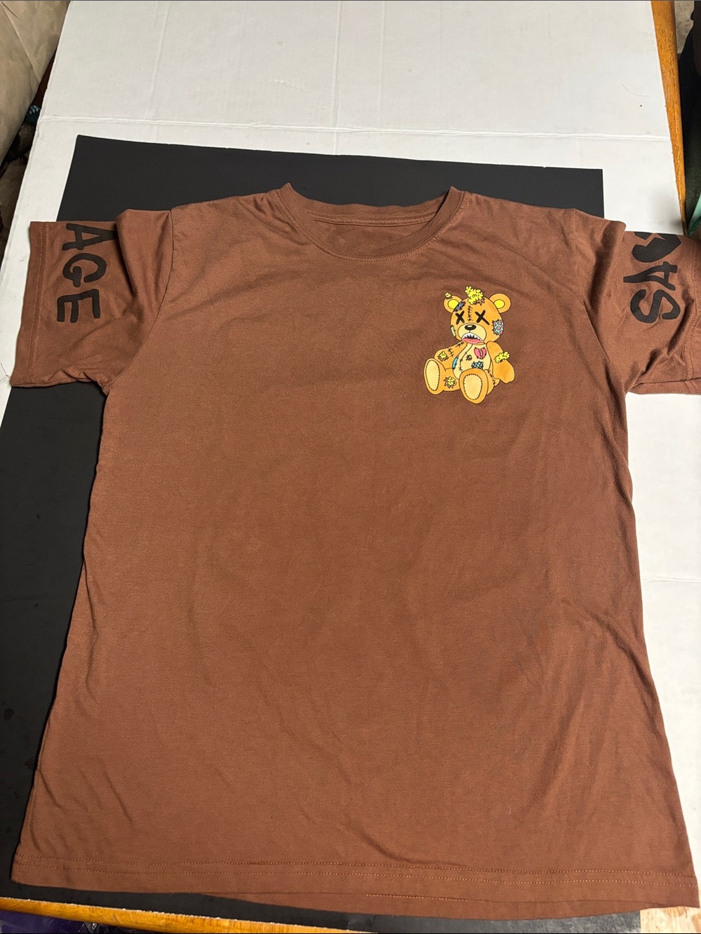 Men's Brown Teddy Graphic Short Sleeve Tee